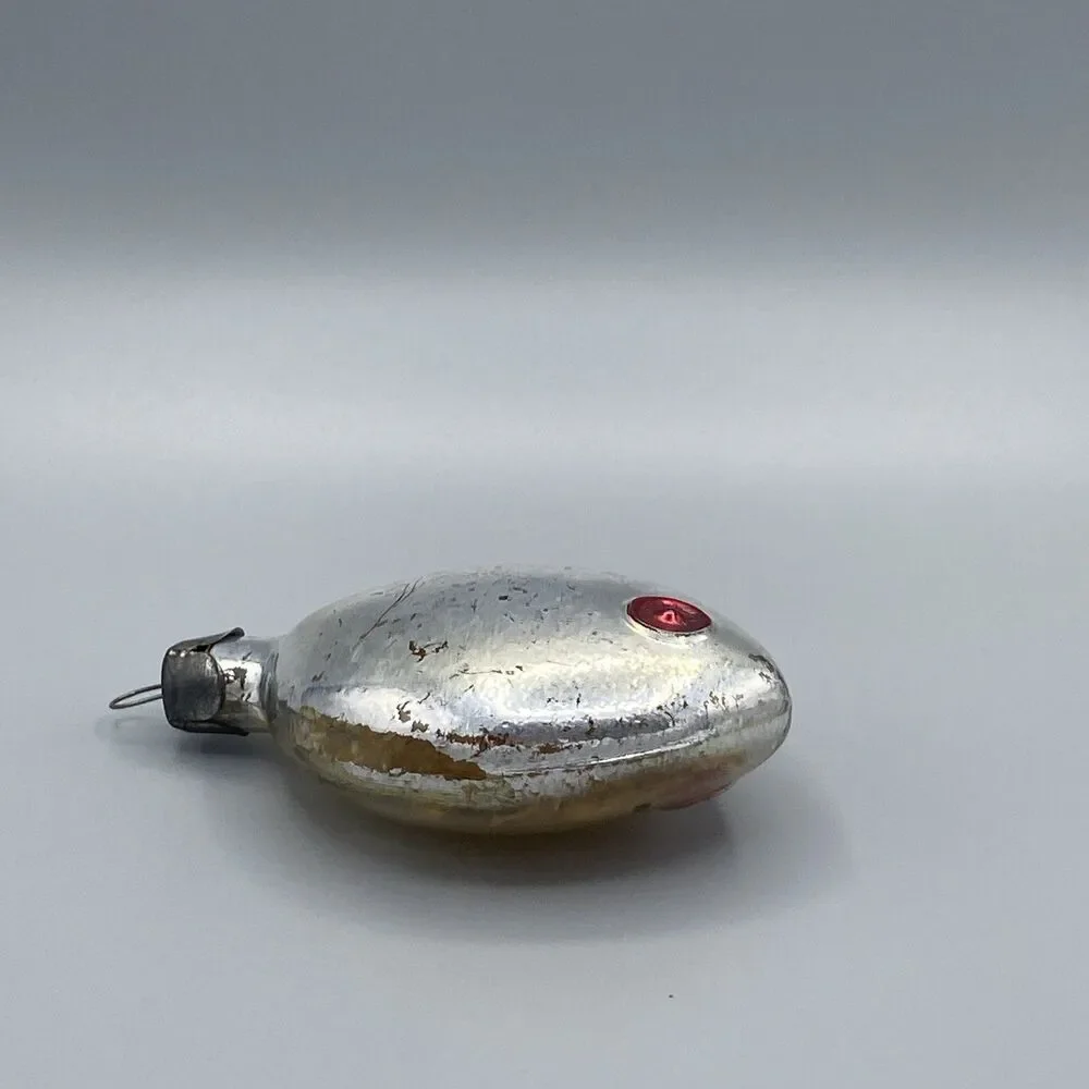 Vintage Hanging Fish Christmas Ornament Tinsel Inside Holiday Tree